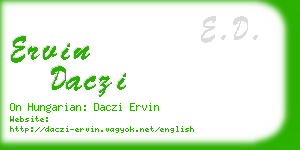 ervin daczi business card